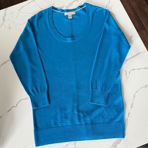 Banana Republic Extra Fine Merino Wool Lightweight Scoop Neck Royal Blue Size M